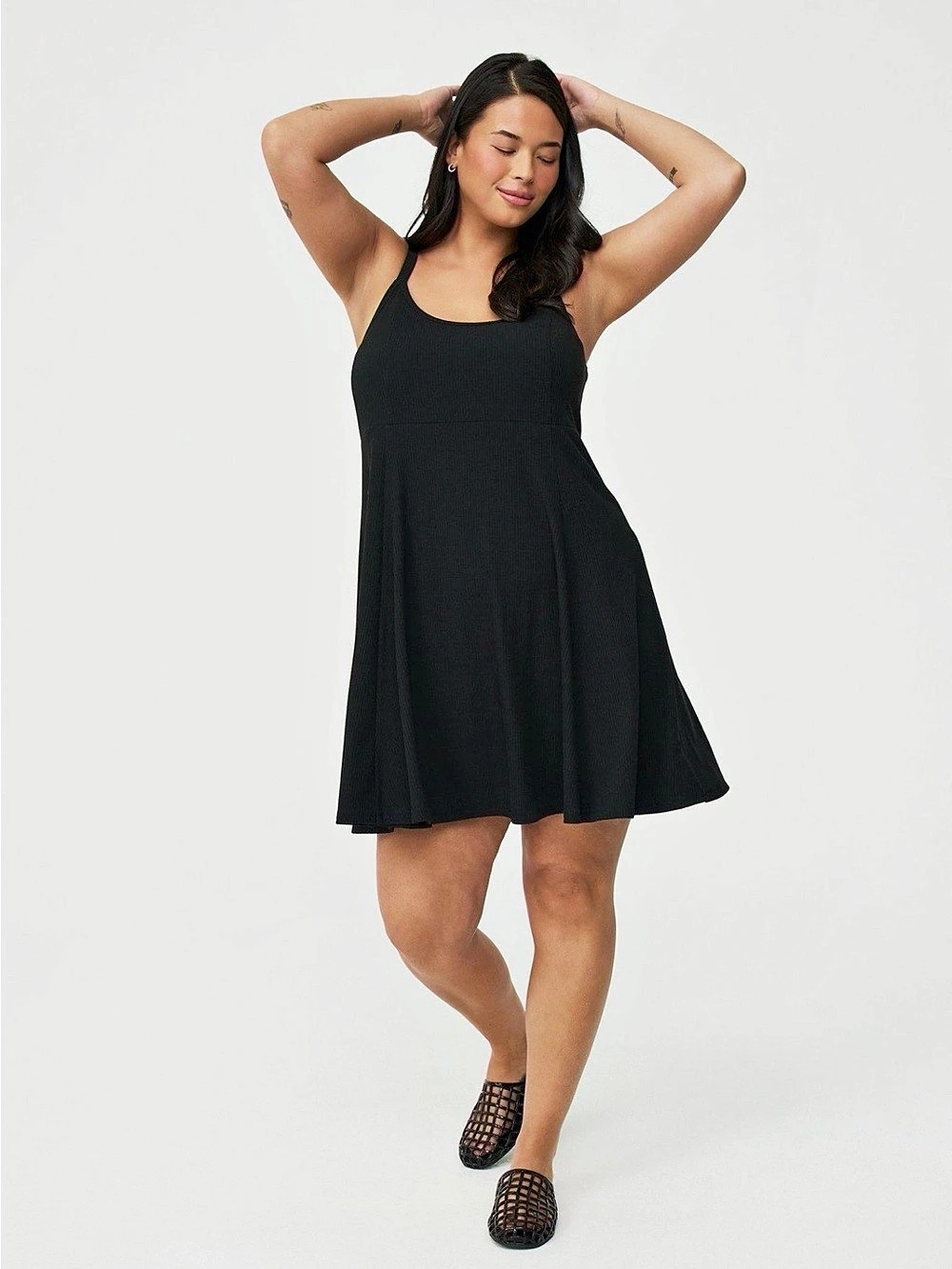 Torrid Mini SL Scoop Neck Godet Dress Black Size 5X